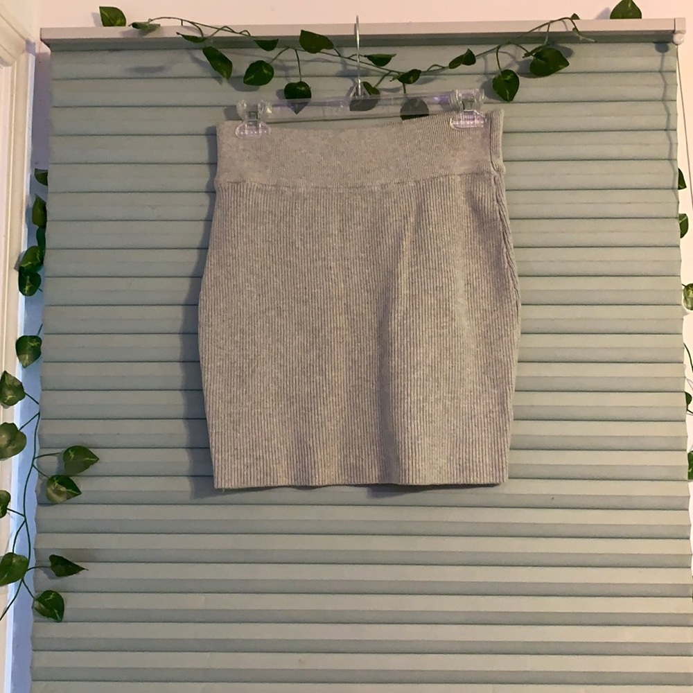 Gray Pencil Sweater Skirt